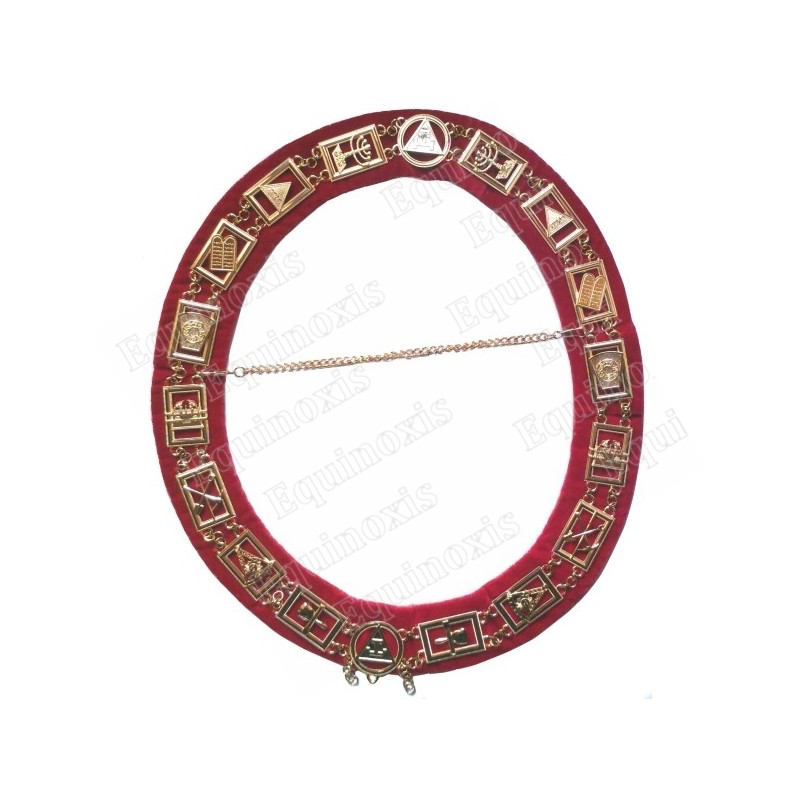 ARA Chaine de GHP et Grand Officier    (maillons or sur tissus rouge ou pourpre)