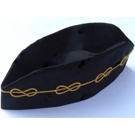 Coiffe 3° REAA noire, lac d'amour fait main, calot pliable très belle finition préciser la taille