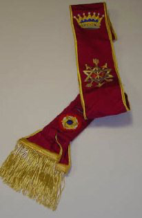 Écharpe pour grand officier, brodée main, frange bouillon  (préciser le rang)