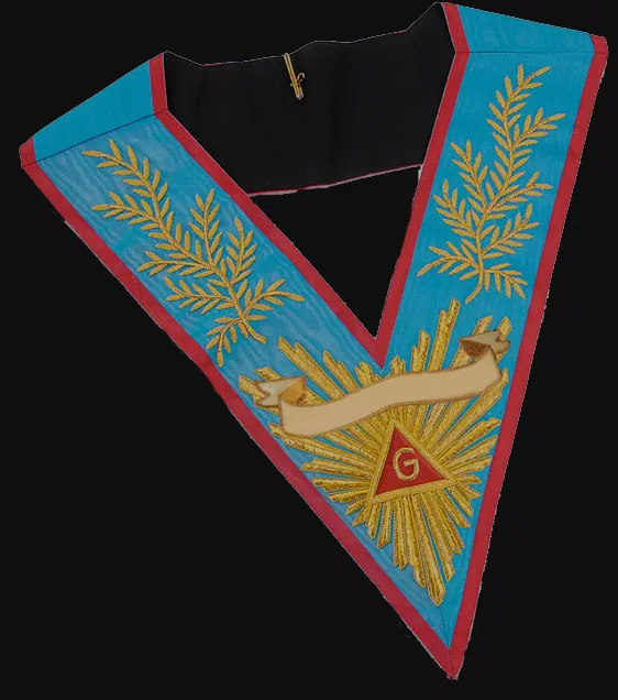 Sautoir de V.M. delta lettre G et branche d'acacia brodé main