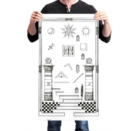 Tapis de loge REAA en toile vinyle mate (1er Grade)