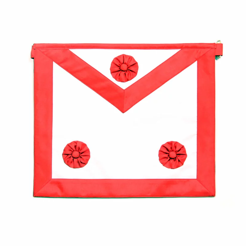 REAA Tablier de Maitre en peau ruban rouge (Rouge)