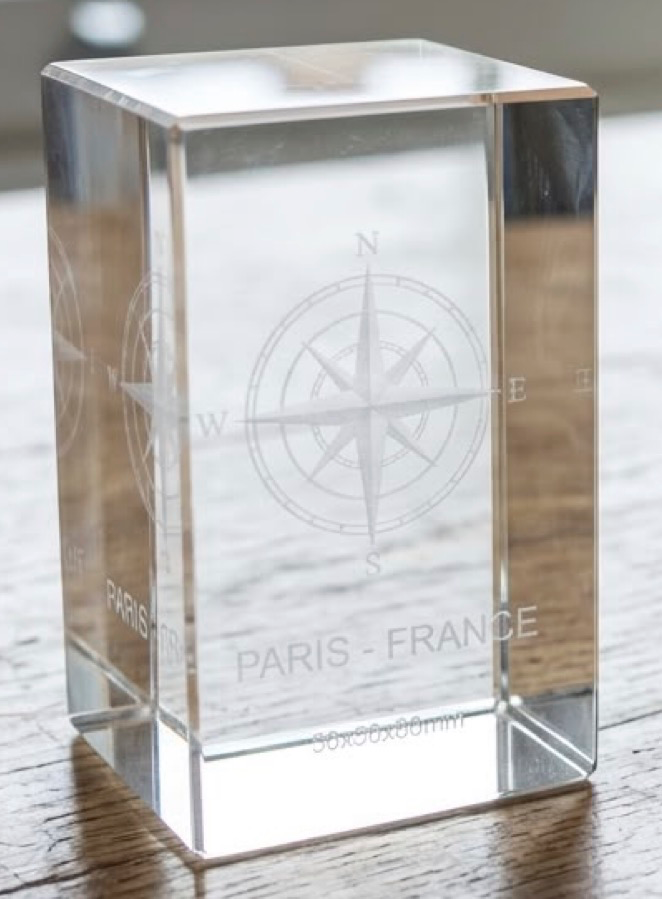Cube Cristal avec Image gravée